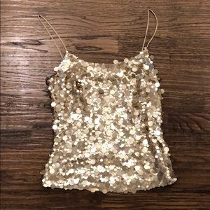 Citrine S gold sequin tank